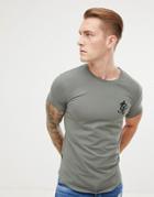 Gym King Longline Fitted T-shirt In Castor Gray - Gray