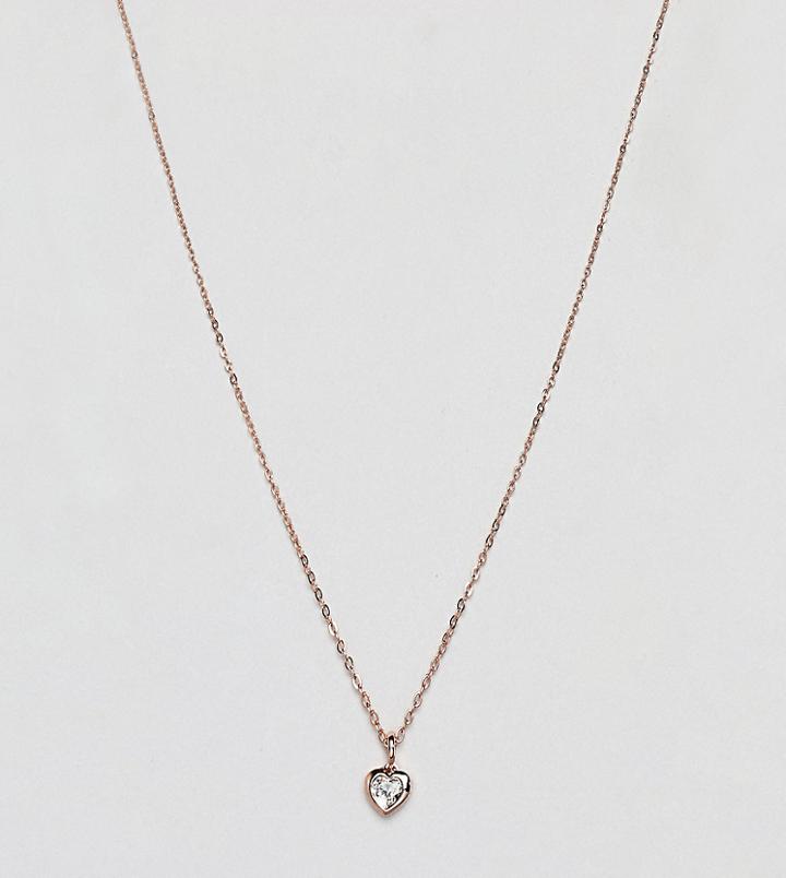 Ted Baker Rose Gold Crystal Heart Pendant Necklace - Gold