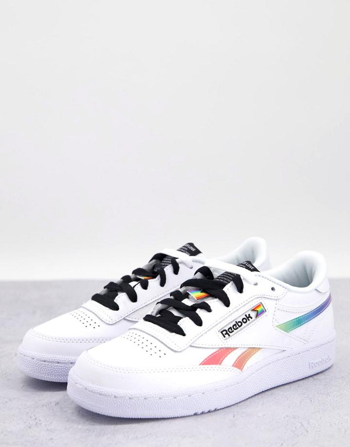 Reebok Club C Revenge Sneakers In White With Multicolor Detail