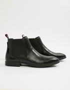 Ben Sherman Leather Chelsea Boot In Black - Black