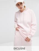 Bones Oversized Hoodie With Metal Chain Pulls - Pink