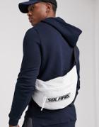 Asos Design Large Cross Body Fanny Pack In White With Solaris Print