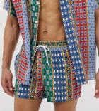 Asos Design Tall Two-piece Swim Shorts In Patchwork Print In Super Short Length - Multi