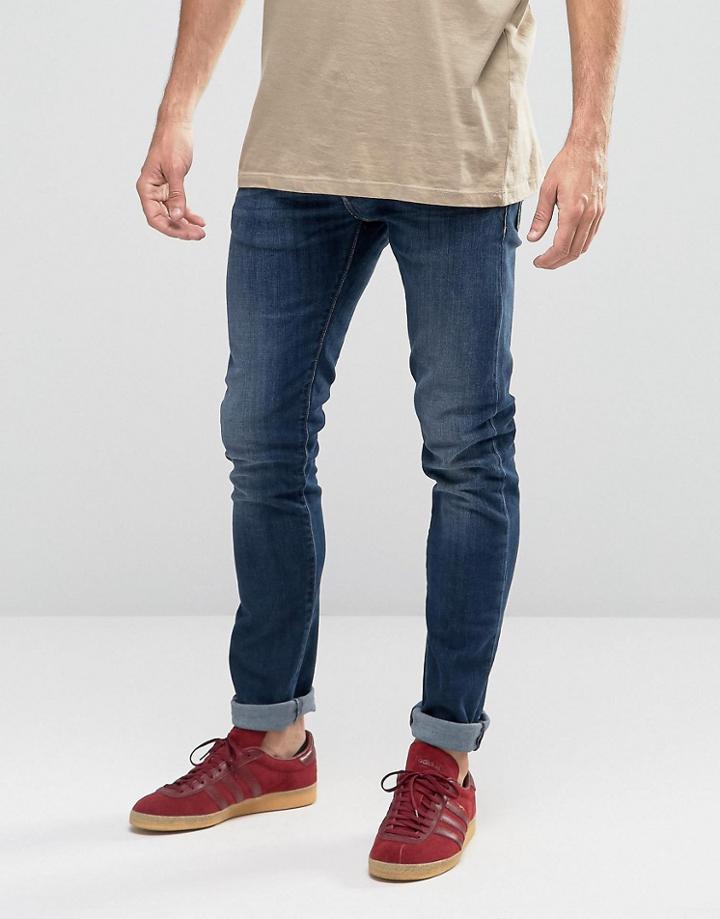 Armani Jeans J10 Skinny Fit Jeans In Stretch Mid Wash - Blue