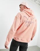Adidas Originals Abstract Hoodie In Dusty Pink
