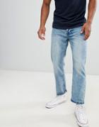 Brave Soul Loose Fit Vintage Wash Jeans - Blue