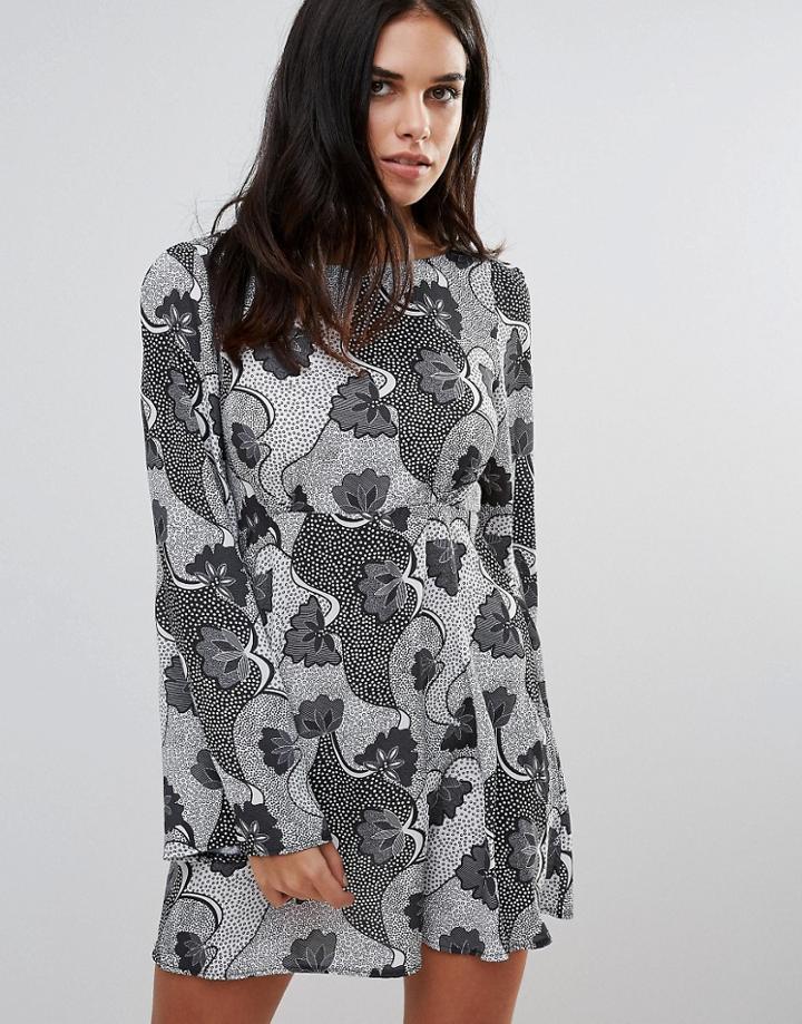 Love Monochrome Print Smock Dress - Multi