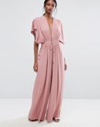 Aq/aq Plunge Wide Leg Jumpsuit - Pink