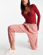 Reebok X Cardi B Cargo Pants In Pink And Red