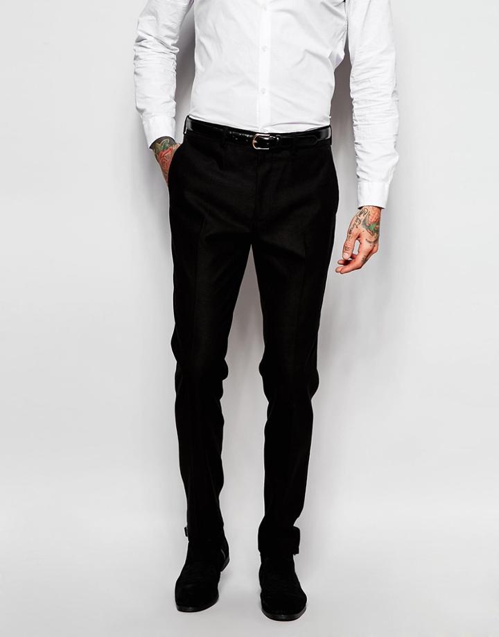 Asos Slim Suit Pants In Black - Black