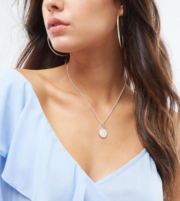 Katie Mullally Silver 3p Irish Coin Charm Pendant Necklace - Silver