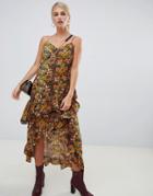 Vila Floral Printed Faux Wrap Dress - Multi