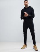 Asos Design Tracksuit Hoodie/skinny Jogger In Black With Rose Gold Zips - Black