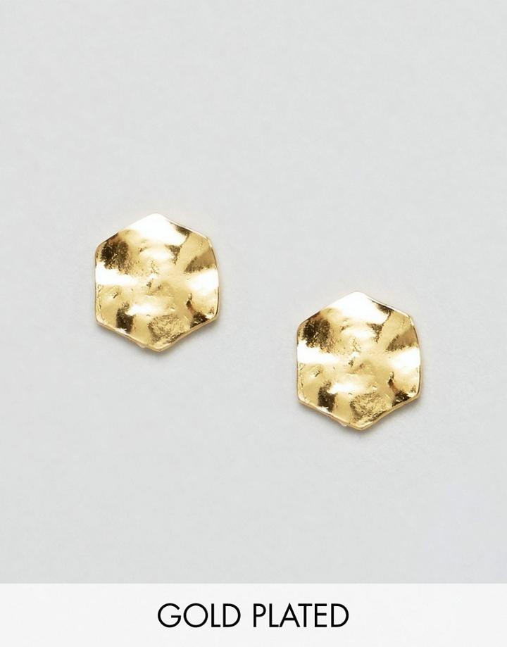 Gorjana Gold Plated Hexagon Stud Earrings - Gold