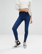 New Look Raw Hem Dark Wash Jeans - Black