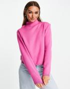 Selected Femme Structured Knit Sweater In Pink