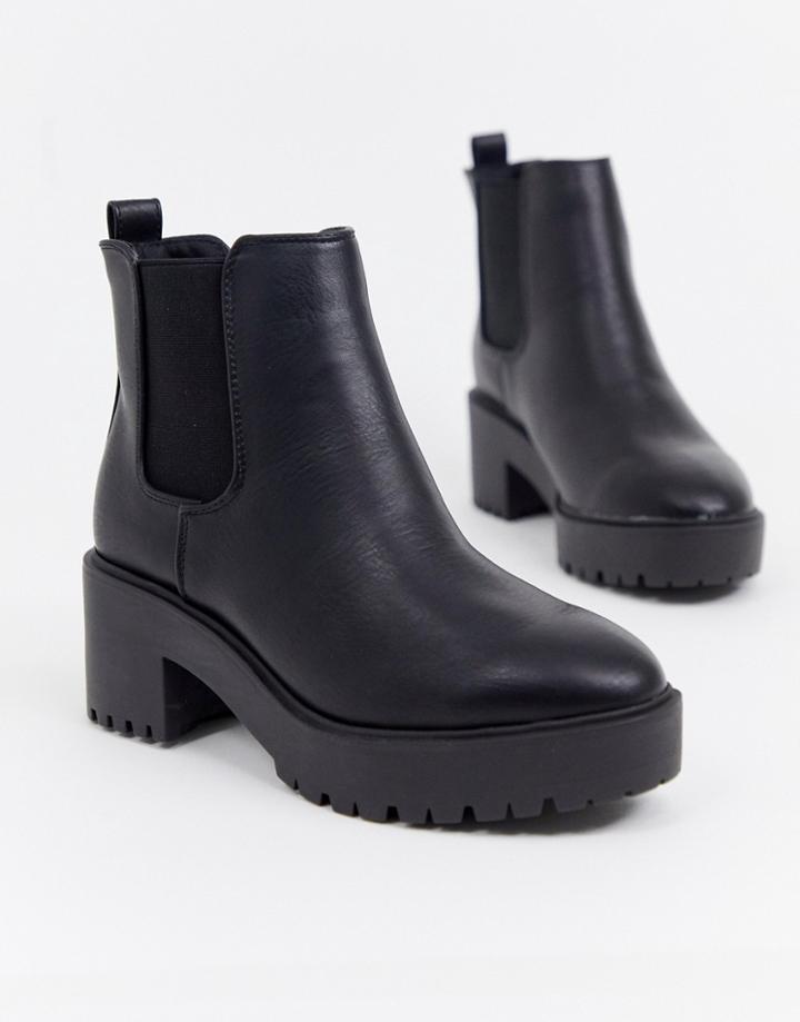 New Look Chunky Chelsea Boot In Black - Black