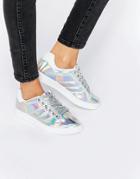 Truffle Collection Lace Up Sneakers - Silver Irridescent