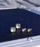 Asos Design 2-pack 6mm And 10mm Stud Earrings Set With Crystals In Gold Tone