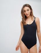 Seafolly Double Strap Maillot Swimsuit - Black
