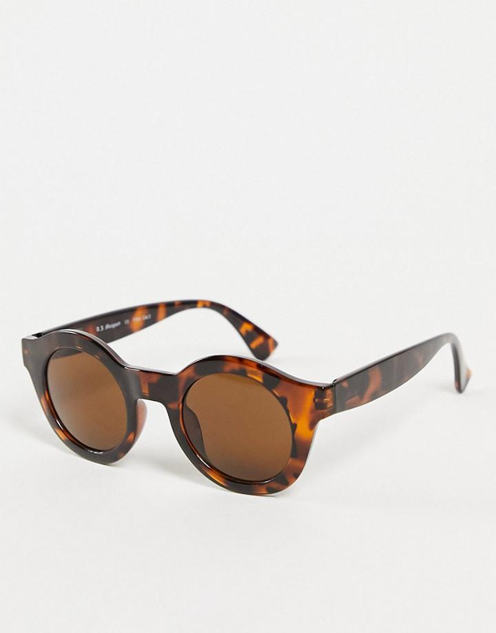 Aj Morgan Unisex Round Sunglasses In Tort-brown