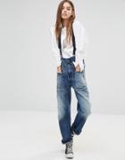 G-star Dadin Tailored 3d Straight Leg Workwear Jeans With Suspenders - Blue