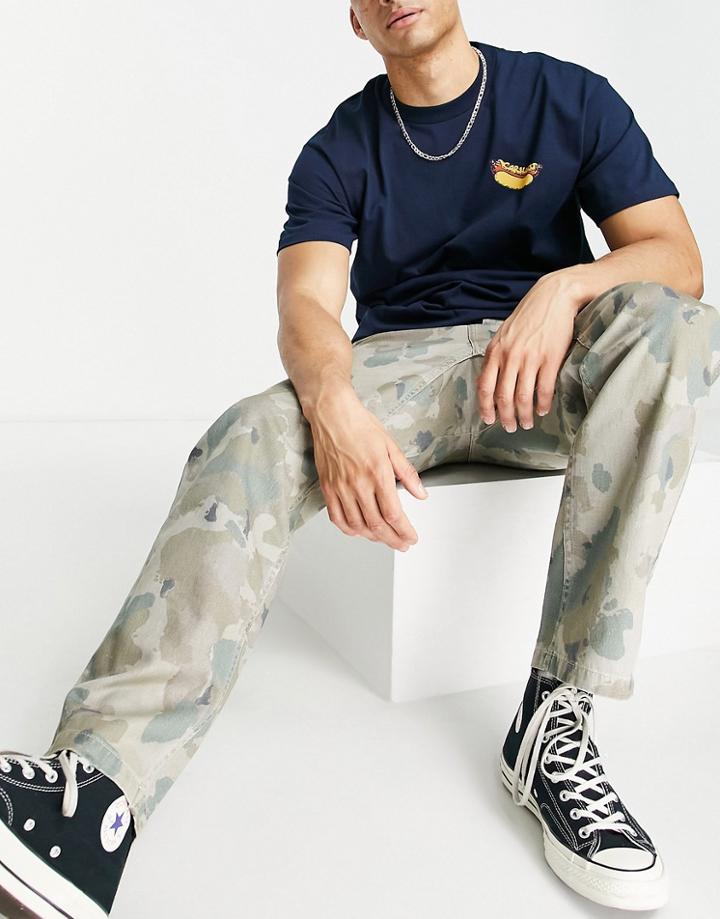 Carhartt Wip Flint Regular Tapered Pant In Camo-multi