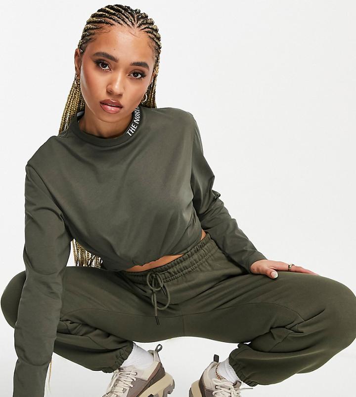 The North Face Zumu Long Sleeve T-shirt In Khaki Exclusive At Asos-green
