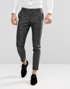 Jack & Jones Premium Slim Suit Pants In Crosshatch - Gray