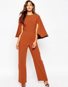 Asos Jumpsuit With Cape Detail - Ginger