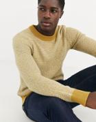 Selected Homme Multi Yarn Knitted Sweater In 100% Bci Cotton-yellow