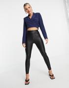 4th & Reckless Cropped Wrap Around Blazer In Navy