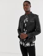 Bolongaro Trevor Four Pocket Real Leather Jacket - Black
