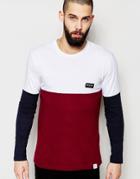 Nicce London Long Sleeve T-shirt With Color Block - Red