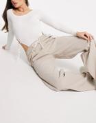 Naanaa Wide Leg Sweatpants In Stone-neutral