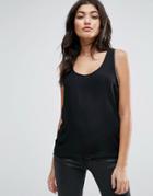 Jasmine Tank With Chain Sleeve Detail - Black