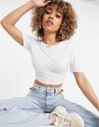 Na-kd Deep Back Tie Crop Top In White