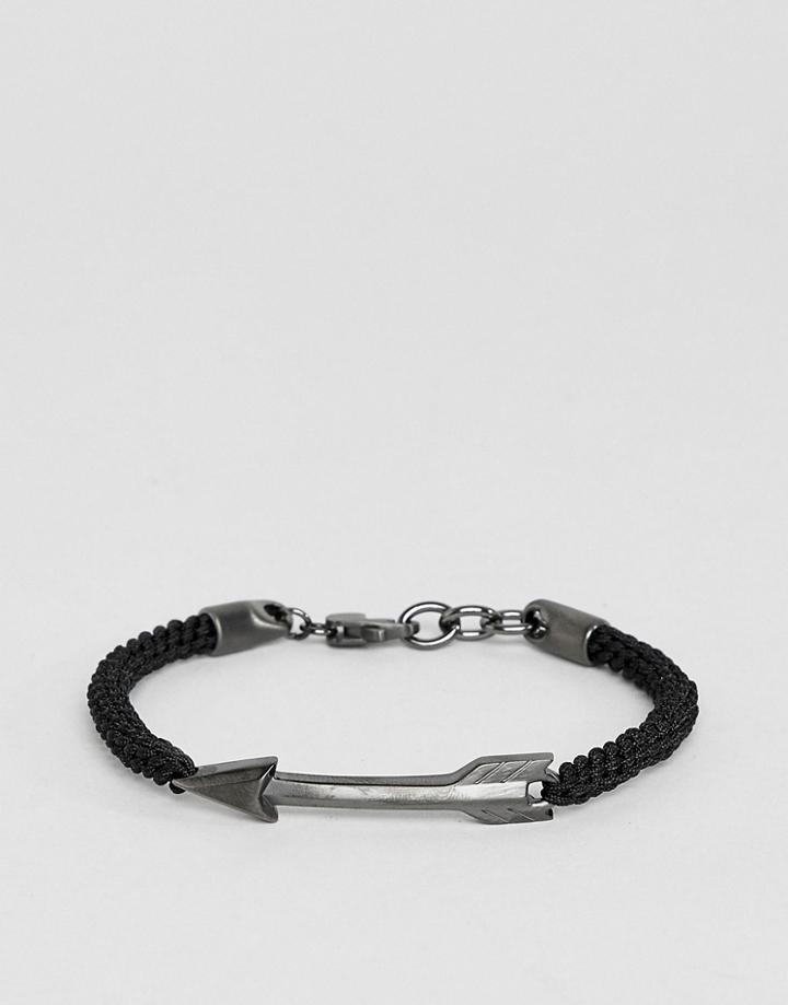 Fossil Mens Stainless Steel Arrow Bracelet - Silver