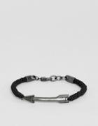 Fossil Mens Stainless Steel Arrow Bracelet - Silver