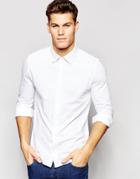 Tommy Hilfiger Jersey Shirt In White In Slim Fit - White