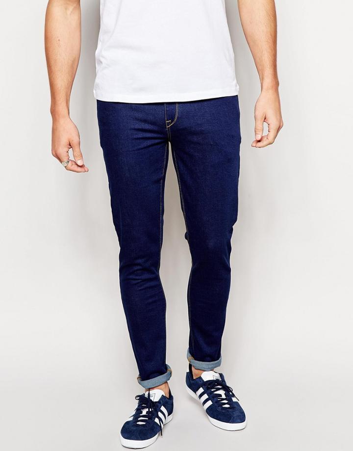 Asos Super Skinny Jeans In Retro Indigo - Blue