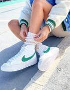 Nike Blazer Mid '77 Vintage Sneakers In White And Green