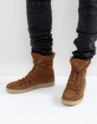 Asos Sneaker Boots In Brown Suede - Brown