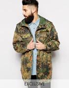 Reclaimed Vintage Military Camo Parka - Khaki