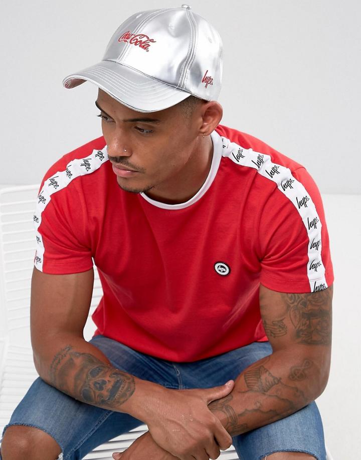 Hype X Coca Cola Baseball Cap In Metallic Silver - Gray
