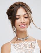 Asos Wedding Crystal Choker Necklace - Clear