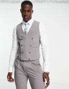 Noak 'tower Hill' Skinny Suit Vest In Gray Worsted Wool Blend With Four Way Stretch