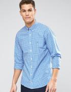 Tommy Hilfiger Shirt In Large Gingham Check New York Regular Fit Blue - Blue