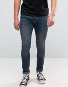 Asos Super Skinny Jeans In Dirty Indigo - Blue