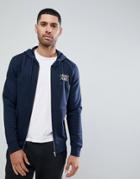 Jack And Jones Chest Logo Zip Though Hoodie - Navy